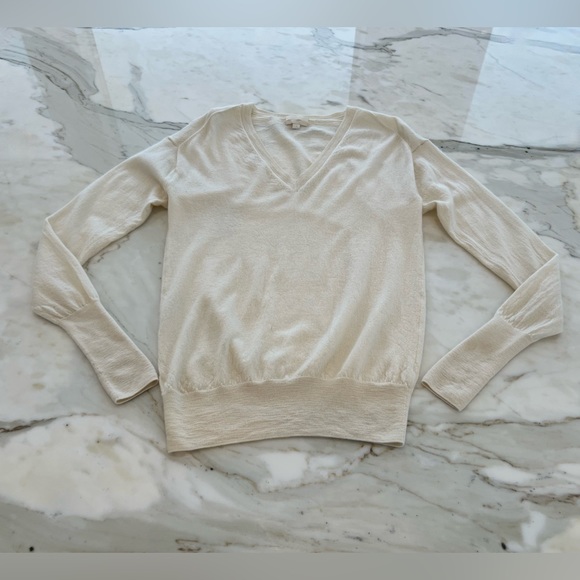 J.CREW IVORY CREAM TISSUE CASHMERE SWEATER SIZE M - Picture 9 of 17